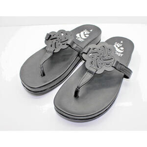 Sam & Libby Flip Flops Womens Size 6 Black Alexandra Thongs Sandals